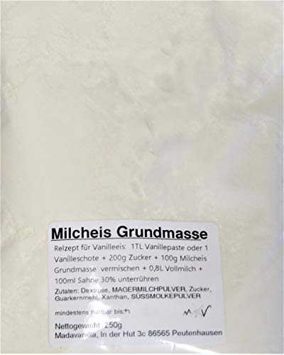 250g MILCHeis Grundbasis - Eispulver MILCHeisbasis - von Madavanilla