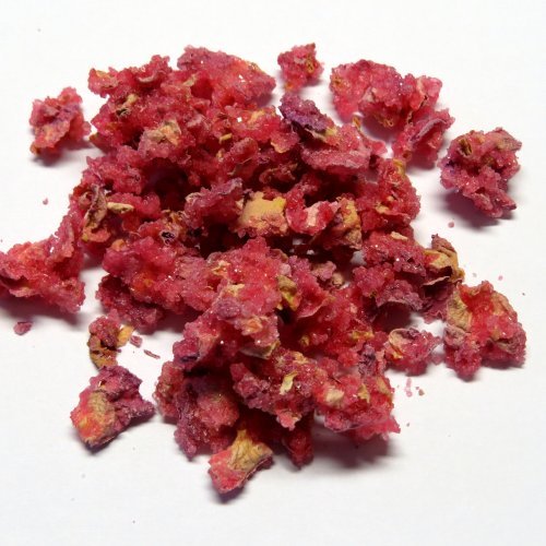 25g Kristallisierte Rosen - Rosenblütenblätter mit Zucker kandiert - von Madavanilla