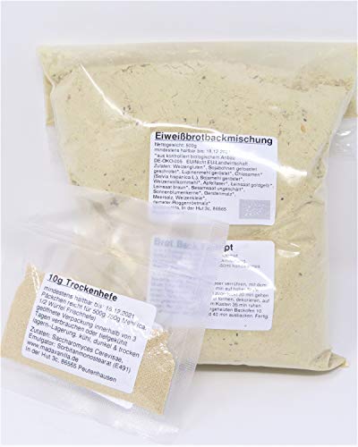 500g Bio Brotbackmischung - Eiweißbrot Bio - mit Trockenhefe von Madavanilla