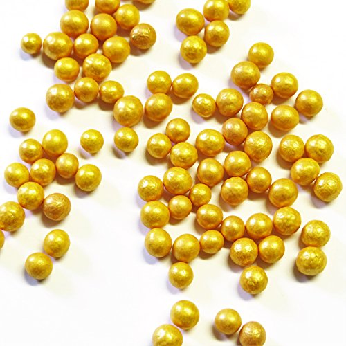 50g Knusper Perlen gold- Kuchen Deko - Essbare Perlen - von Madavanilla