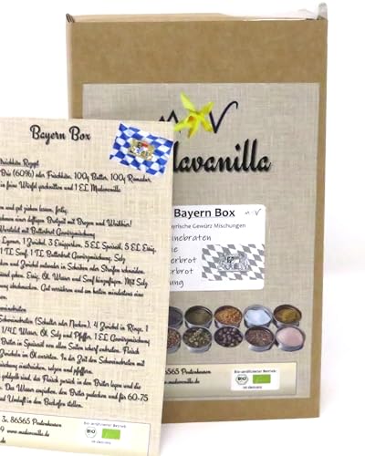 Bayern Box - Geschenkbox mit 4 Gewürzmischungen + mit Info/Rezept Flyer von Madavanilla