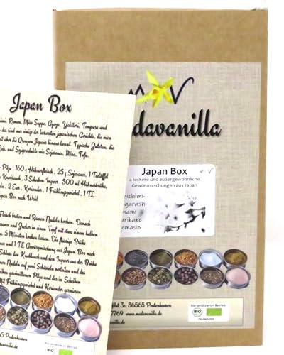 Japan Box - Geschenkbox mit 4 Gewürzmischungen + mit Info/Rezept Flyer von Madavanilla