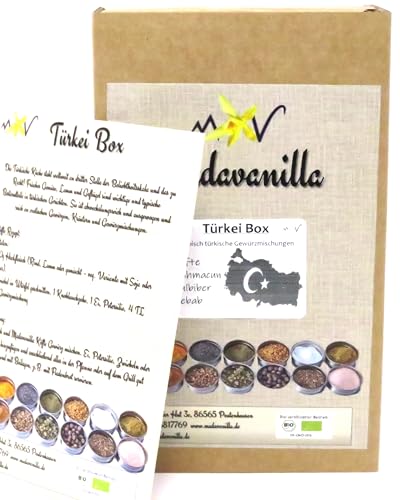 Türkei Box - Geschenkbox mit 4 Gewürzmischungen + mit Info/Rezept Flyer von Madavanilla