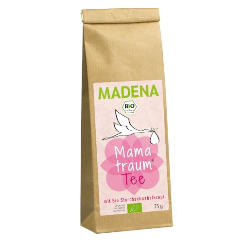 MADENA Bio Mamatraum Tee für Frauen, Schwangerschaft, unterstützender Kräutertee mit u.a. Bio Storchschnabelkraut und Bio Frauenmantelkraut von MADENA