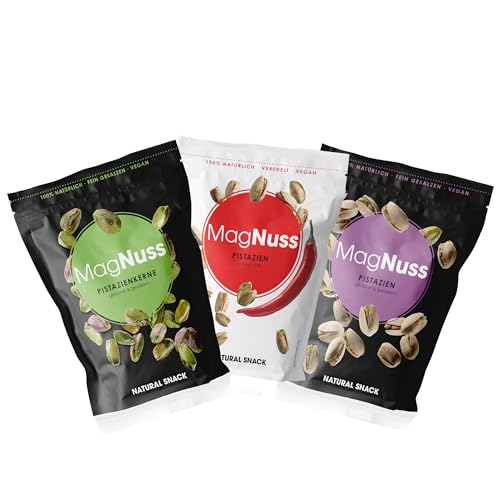 MagNuss Pistazien Lover Bundle | geröstet, gesalzen & sweet chili | hochwertige knackige Nüsse | vegan und glutenfrei von MagNuss