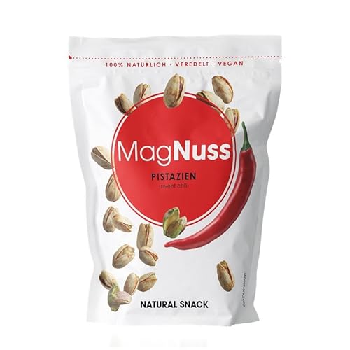 MagNuss Pistazien Sweet Chili | Knackige Pistazien mit würzigem Chili-Aroma, 200g | vegan von MagNuss