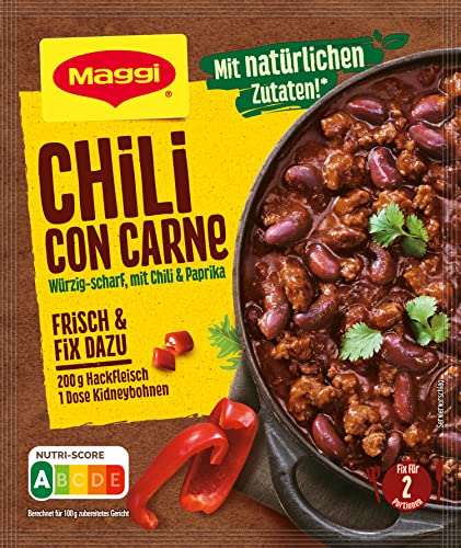 MAGGI Fix für Chili con Carne, Würzmischung, mit natürlichen Zutaten* , für 2 Portionen, 1er Pack (1 x 33g Packung) von Maggi