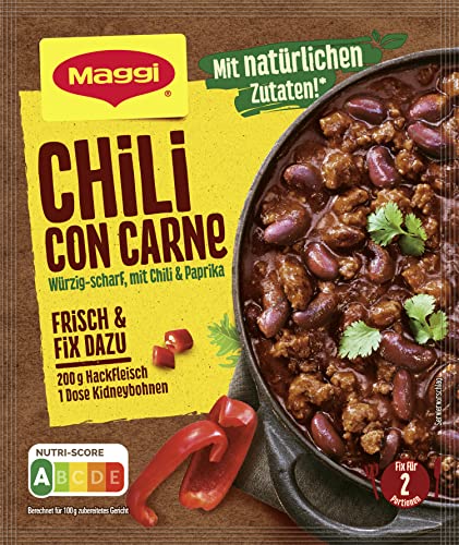 MAGGI Fix für Chili con Carne, Würzmischung, mit natürlichen Zutaten, für 2 Portionen, 42er Pack (42x33g) von Maggi