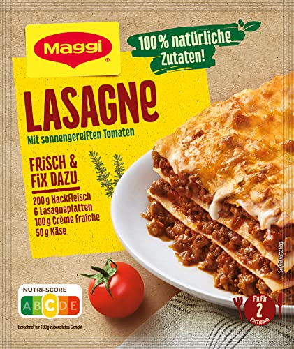 MAGGI Fix für Lasagne, Würzmischung, 100% natürliche Zutaten, für 2 Portionen, 1er Pack (1x30g) von Maggi