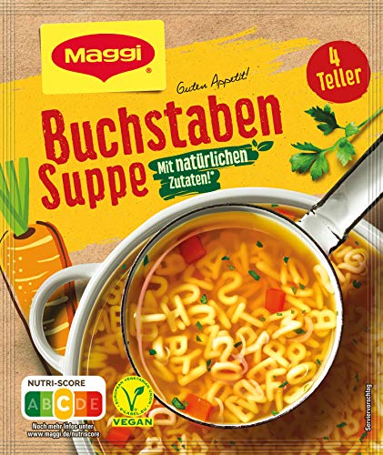MAGGI Guten Appetit, Buchstaben Suppe, ergibt 4 Teller, 1er Pack (1x100g) von Maggi