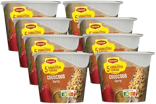MAGGI Magic Orient Couscous Curry, leckeres Fertiggericht, Instant-Nudeln, aromatisch-pikant, mit Gemüse verfeinert, 8er Pack (8 x 70g) von Maggi
