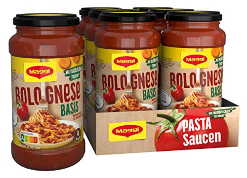 MAGGI Pasta Sauce Bolognese Basis Nudelsauce mit natürlichen Zutaten, 6er Pack (6 x 500g) von Maggi