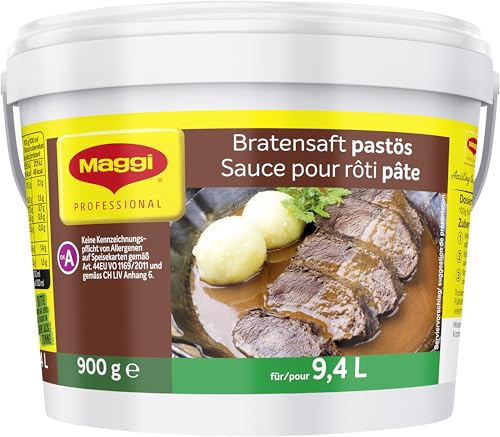 MAGGI Professional Bratensaft pastös, keine kennzeichnungspflichtige Allergene, Ergiebigkeit 9,4 L, 1er Pack (1 x 900g GastroBox) von NESTLÉ PROFESSIONAL