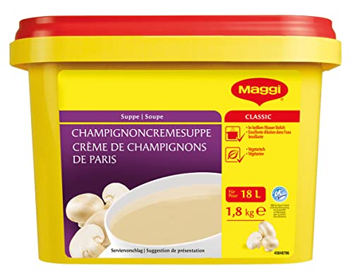 Maggi Champignoncremesuppe, Feine Champignonsuppe, Vegetarisch, 1er Pack (1 x 1,8kg) von Maggi