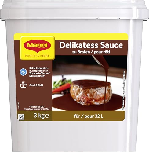 MAGGI Professional Delikatess Sauce zu Braten, vegetarisch, Ergiebigkeit 32L, 1er Pack (1 x 3kg GastroBox) von NESTLÉ PROFESSIONAL