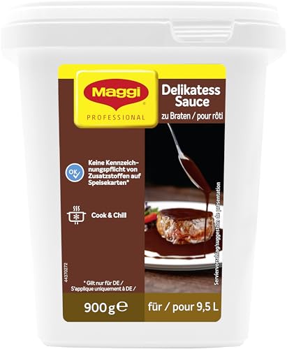 MAGGI Professional Delikatess Sauce zu Braten, vegetarisch, Ergiebigkeit 10L, 1er Pack (1 x 900g GastroBox) von NESTLÉ PROFESSIONAL