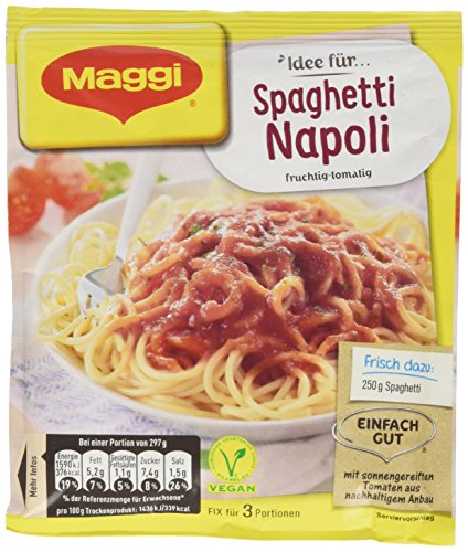 MAGGI Fix für Spaghetti Napoli, Würzmischung, mit natürlichen Zutaten*, für 3 Portionen (34 x 42g Packung) von Maggi