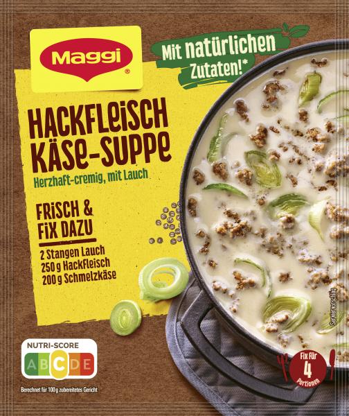 Maggi Fix für Hackfleisch-Käse-Suppe mit Lauch von Maggi