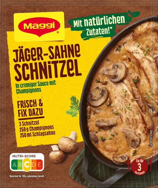Maggi Fix für Jäger-Sahne Schnitzel Maggi Fix für Jäger-Sahne Schnitzel von Maggi