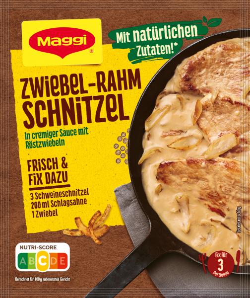 Maggi Fix für Zwiebel-Rahm Schnitzel von Maggi