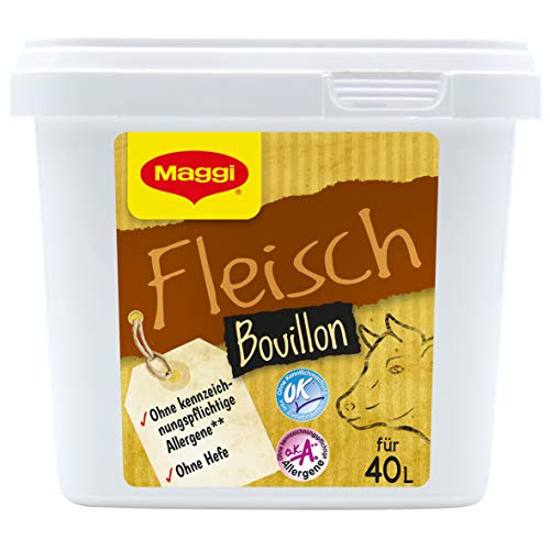 Maggi Fleischbouillon o.k.A., instant meat broth, without yeast & without inlay, rounder beef flavour, slightly spicy, 1er Pack (1 x 800g Gastro Box) von Maggi