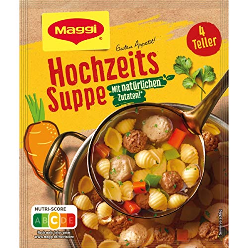 Maggi Guten Appetit, Hochzeits Suppe, 57g Beutel, ergibt 4 Teller, 1er Pack (1 x 57g) von Maggi