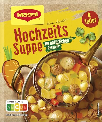 Maggi Guten Appetit, Hochzeits Suppe, 57g Beutel, ergibt 4 Teller, 1er Pack (1 x 57g) von Maggi