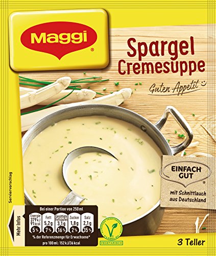 Maggi Guten Appetit, Spargel Cremesuppe, 60g Beutel, ergibt 3 Teller, 1er Pack (1 x 60g) von Maggi
