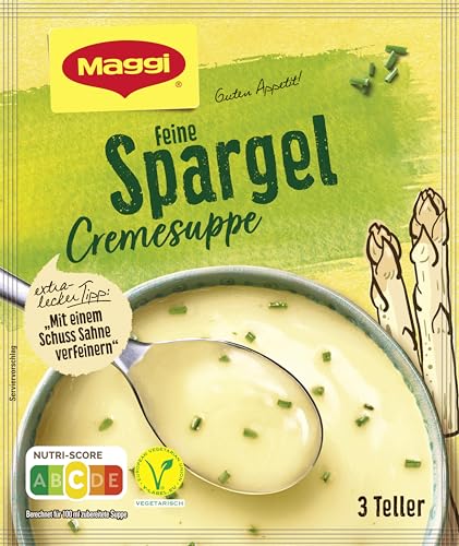 Maggi Guten Appetit, Spargel Cremesuppe, 60g Beutel, ergibt 3 Teller, 1er Pack (1 x 60g) von Maggi