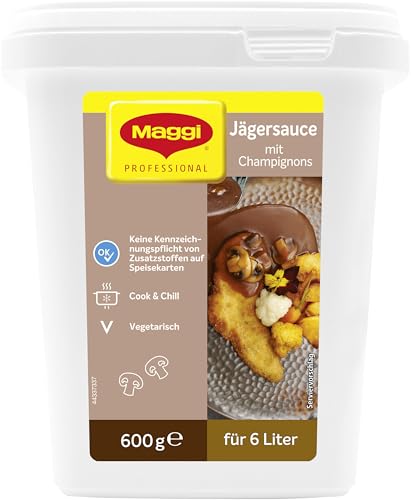 MAGGI Professional Jäger-Sauce mit Champignons, vegan, Ergiebigkeit 6L, 1er Pack (1 x 600g GastroBox) von NESTLE PROFESSIONAL