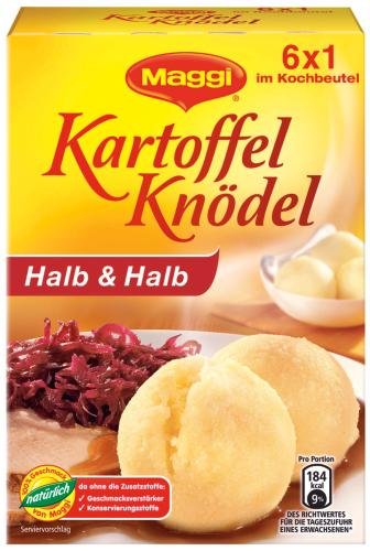 Maggi Kartoffelknödel halb&halb Kochbeutel, 6er Pack (6 x 200 g Packung) von Maggi