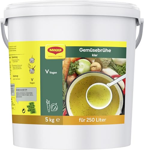 MAGGI Professional Klare Gemüsebrühe, vegan, Ergiebigkeit 250L, 1er Pack (1 x 5kg Eimer) von NESTLE PROFESSIONAL