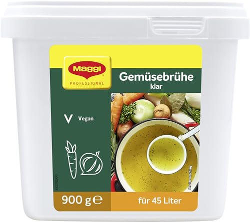 MAGGI Professional Klare Gemüsebrühe, vegan, Ergiebigkeit 45L, 1er Pack (1 x 900g GastroBox) von NESTLE PROFESSIONAL