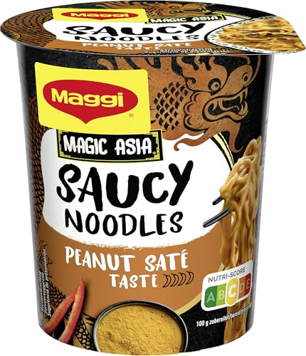 Maggi Magic Asia Saucy Noodles Peanut Saté Taste Cup, 1er Pack (1x75g) von Maggi