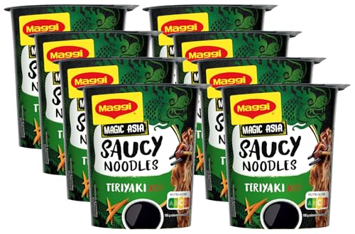 Maggi Magic Asia Saucy Noodles Teriyaki Cup, 8er Pack (8x75g) von Maggi