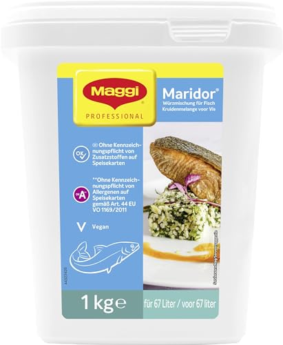 Maggi Maridor Würzmischung o.k.A. für Fisch zum Kochen oder Braten und Grillen, Marinaden und Saucen, auch für Geflügel, 1er Pack (1 x 1kg Gastro Box) von Maggi