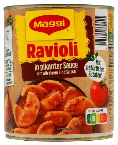 Maggi Ravioli in pikanter Sauce mit würzigem Rindfleisch, 6er Pack (6 x 800g) von Maggi