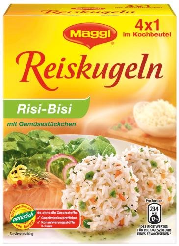 Maggi Reiskugel Risi -Bisi 4 Kugeln, 6er Pack (6 x 125 g Packung) von Maggi