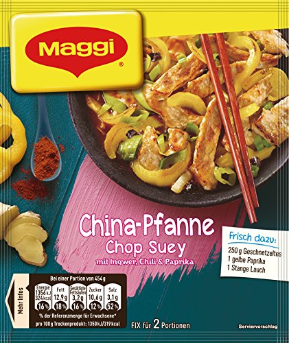 Maggi fix & frisch, China-Pfanne Chop Suey, 34 g Beutel, ergibt 2 Portionen,18er Pack (18 x 34g) von Maggi