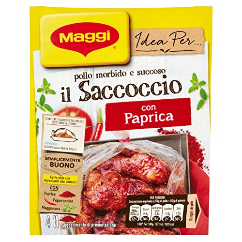 Maggi il Saccoccio con Paprika Gewürze und aromatisches Kräuterpulver für gebackenes Huhn 34g weiches und saftiges Huhn Gewürzpulver von Maggi