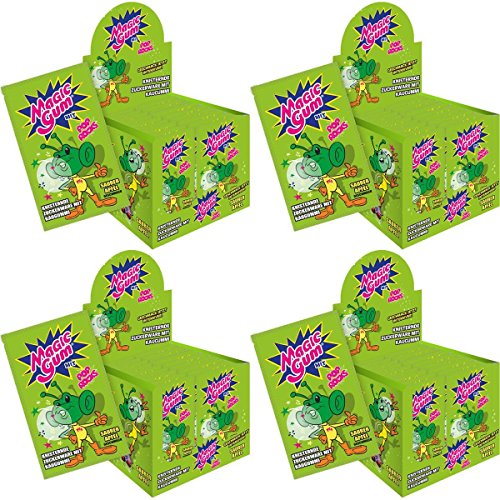 Pop Rocks Magic Gum Saurer Apfel 50er Display knisternder Kaugummi (4er Pack) von Magic Gum