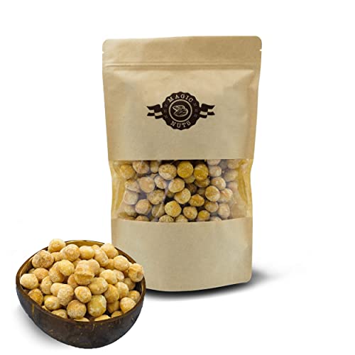 Magic Nuts Macadamianüsse geröstet und leicht gesalzen, schonend geröstet Hochwertig, fettfrei, Studentenfutter, knackig Premium (500g & 1kg) (500) (1) von Magic Nuts