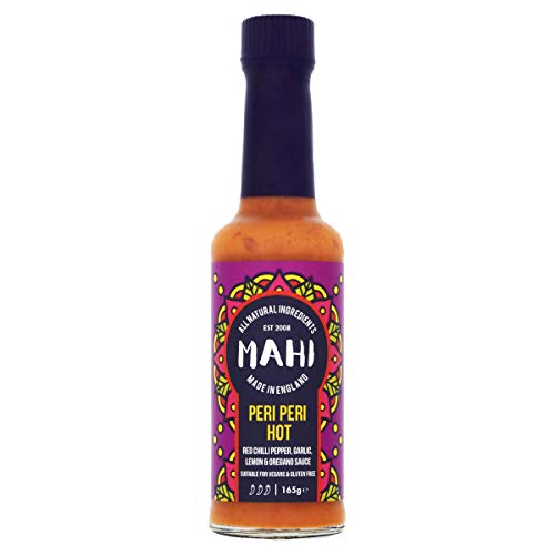 MAHI Sauce Peri Peri Hot 165g, Scharfe Grill- & Sandwichsauce, Mit Knoblauch & Kräutern verfeinert, Ohne künstliche Farbstoffe, Vegan & Glutenfrei MAHI Sauce Peri Peri Hot 165g, Scharfe Grill- & Sandwichsauce, Mit Knoblauch & Kräutern verfeinert, Ohne künstliche Farbstoffe, Vegan & Glutenfrei von Mahi