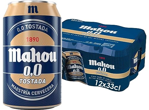 Alkoholfreies Bier Mahou Tostada 0,0 12x33cl (Pack 12 Dosen) von Mahou
