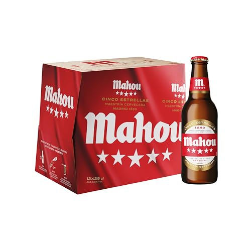 Bier Mahou 5 Sterne 12x25cl (Pack 12 Flaschen) von Mahou