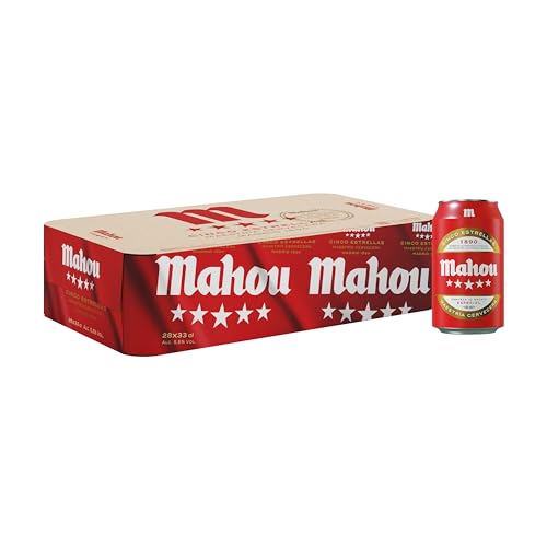 Bier Mahou 5 Sterne 28x33cl (Pack 28 Dosen) von Mahou