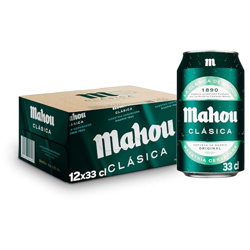 Bier Mahou Classic 12x33cl (Pack 12 Dosen) von Mahou