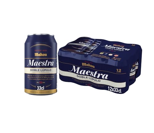 Bier Mahou Maestra Doppelhopfen 12x33cl (Pack 12 Dosen) von Mahou