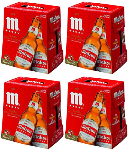 Mahou 5 Estrellas Bier Glasflasche 25 cl. - [Pack 24] von Mahou