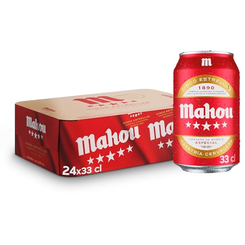 Mahou 5 Star Bier - Packung mit 24 x 330 ml von Mahou